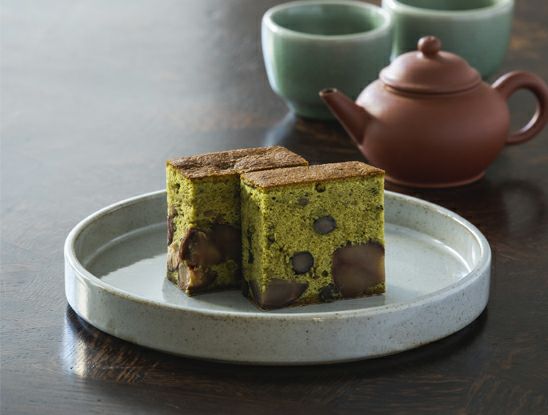 五三焼カステラ・渋皮栗寄せの抹茶カステラ （半棹2本入）｜元祖長崎